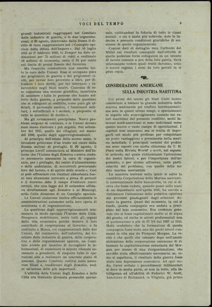 Voci del tempo : rassegna contemporanea politica e finanziaria e rivista delle riviste